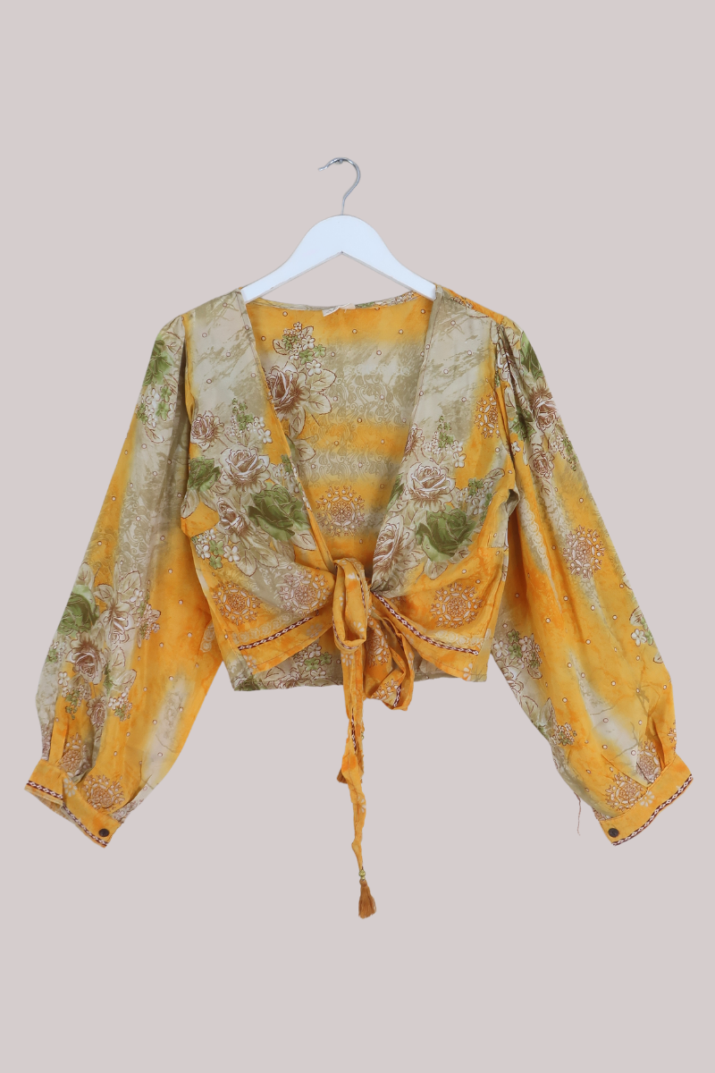 Lola Wrap Top in Buttercup Meadow - Size M