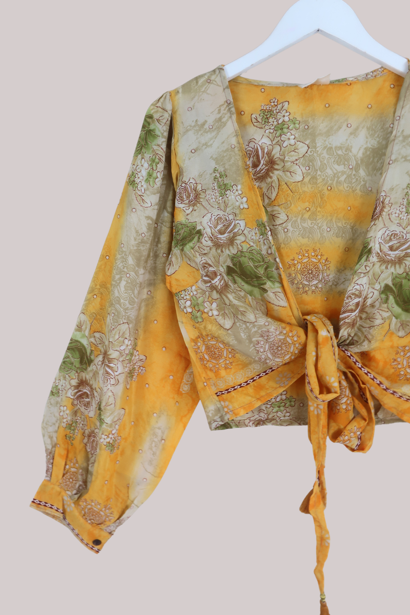 Lola Wrap Top in Buttercup Meadow - Size M