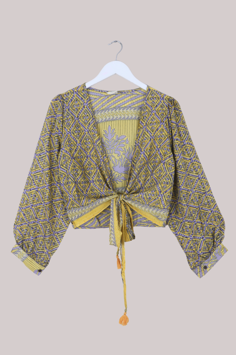 Lola Wrap Top in Dandelion Yellow - Size M