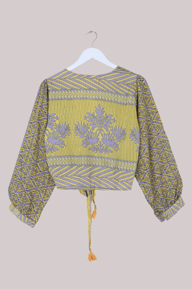 Lola Wrap Top in Dandelion Yellow - Size M