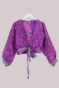 Lola Wrap Top in Foxglove Purple - Size L