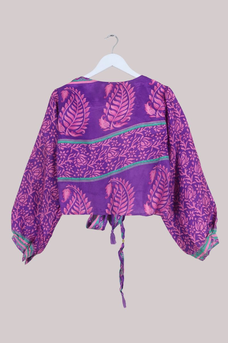 Lola Wrap Top in Foxglove Purple - Size L