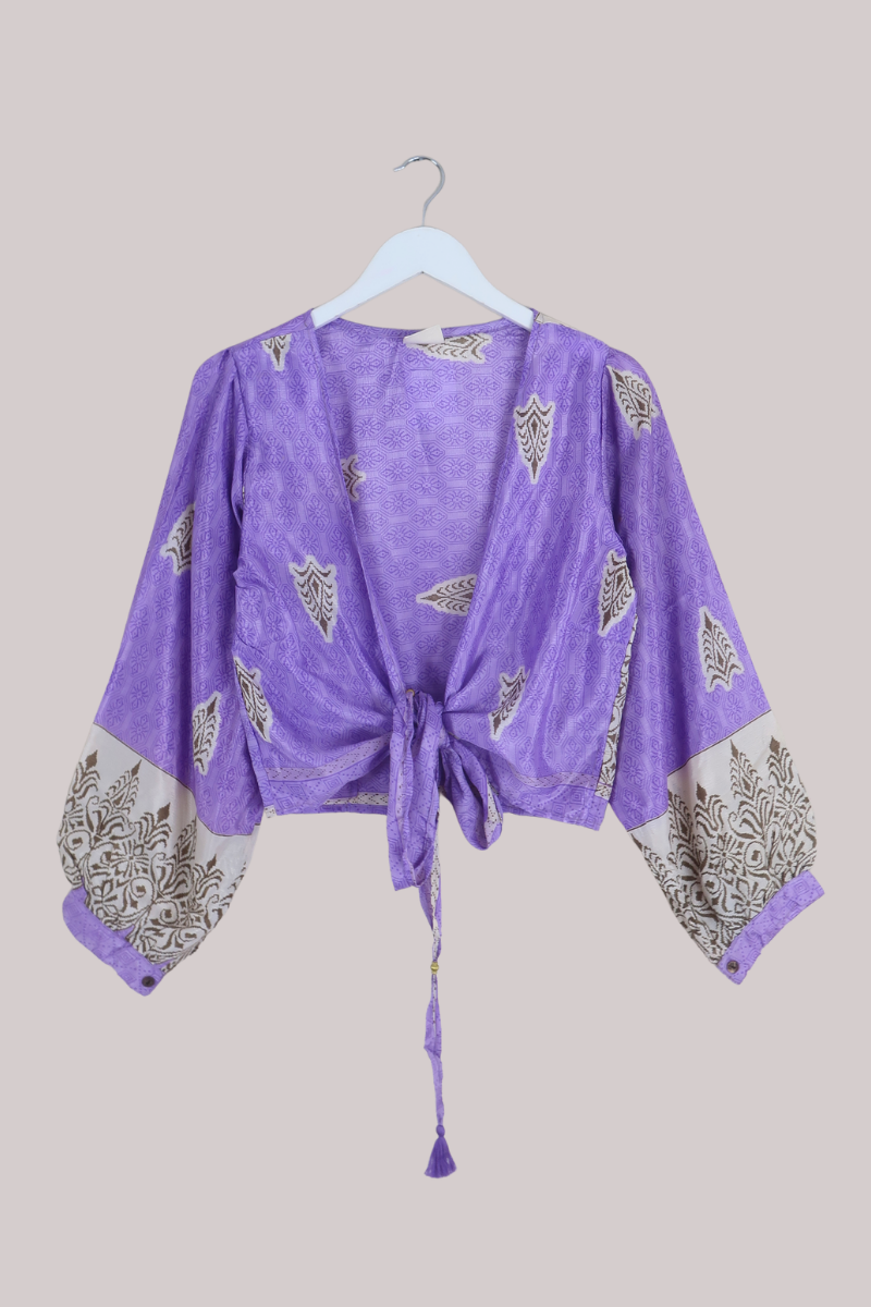 Lola Wrap Top in French Lavender - Size L