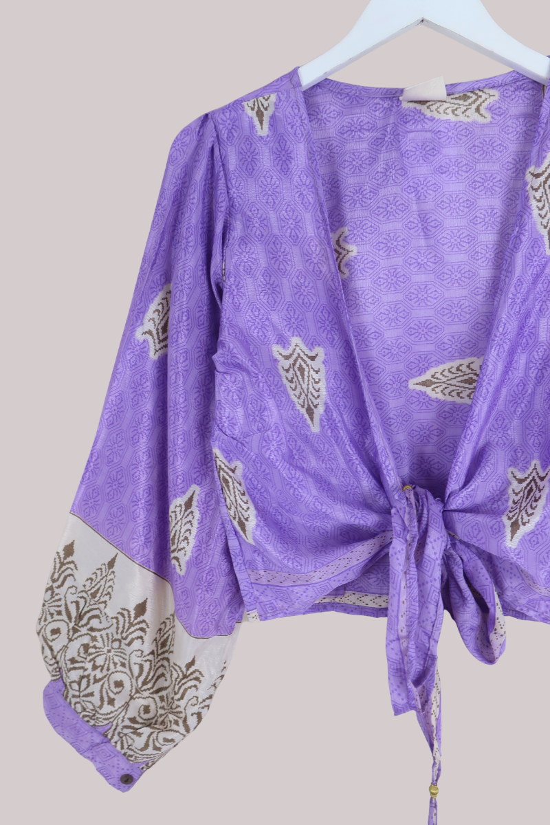 Lola Wrap Top in French Lavender - Size L