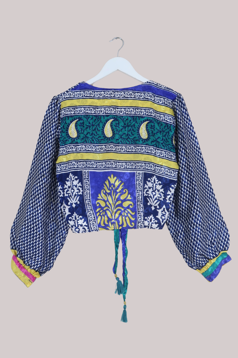 Lola Wrap Top in Half Moon Paisley - Size L