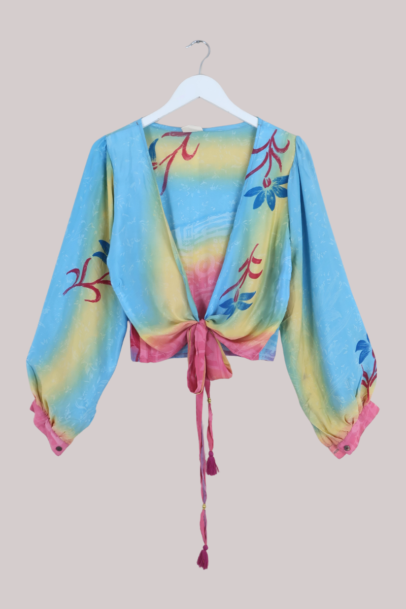 Lola Wrap Top in Malibu Sunrise - Size XL