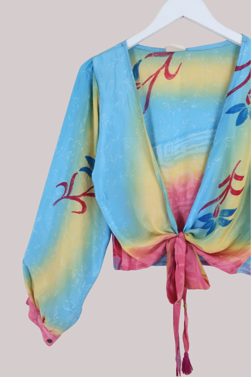 Lola Wrap Top in Malibu Sunrise - Size XL