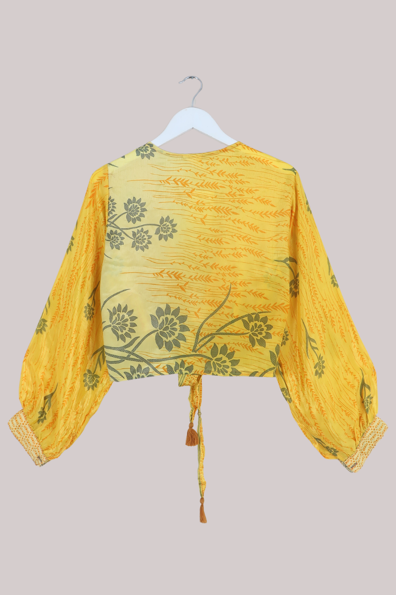 Lola Wrap Top in Marigold Florals - Size XL