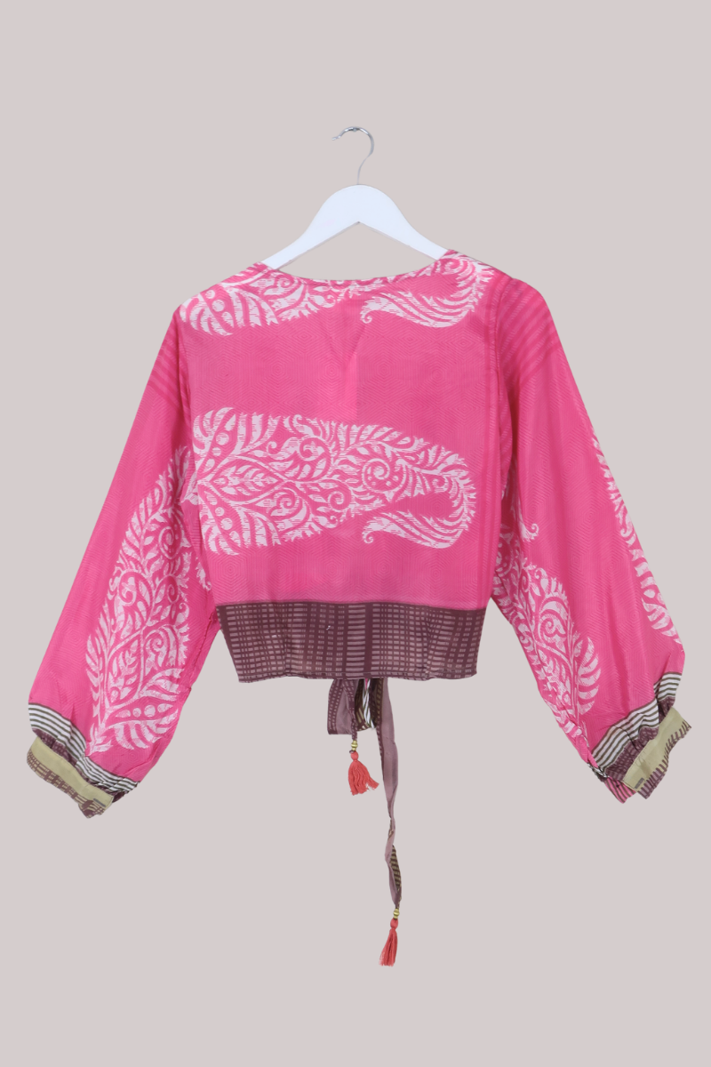Lola Wrap Top in Passion Pink - Size L