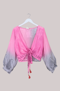 Lola Wrap Top in Pretty In Pink - Size L