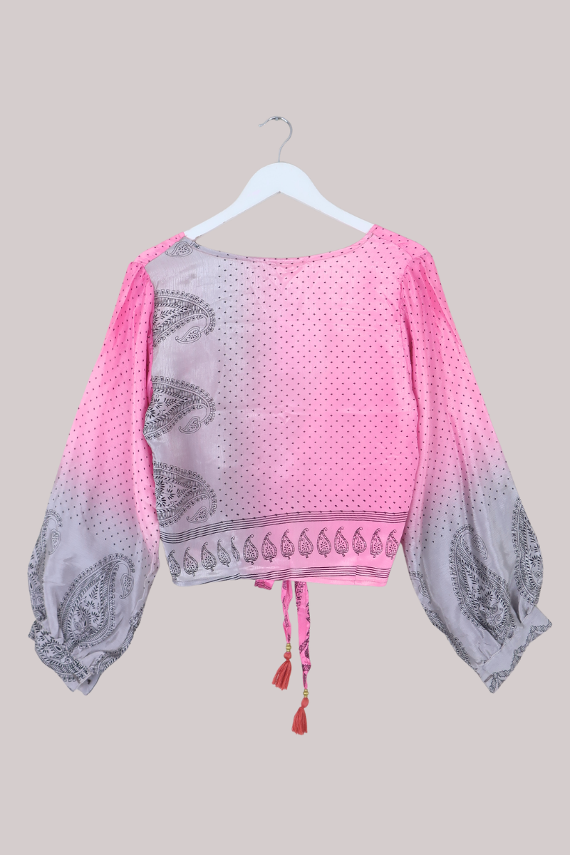 Lola Wrap Top in Pretty In Pink - Size L