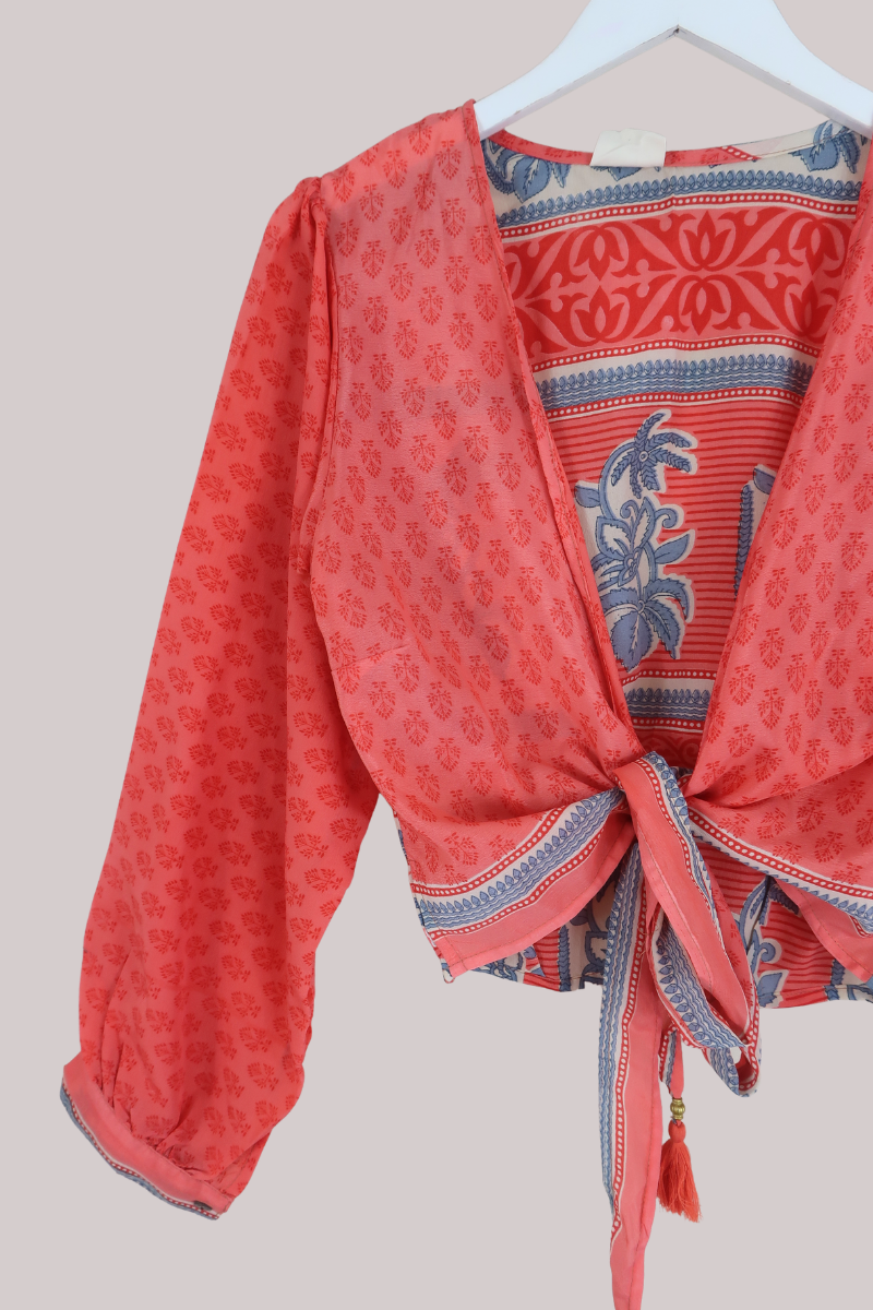 Lola Wrap Top in Rose Petal - Size M