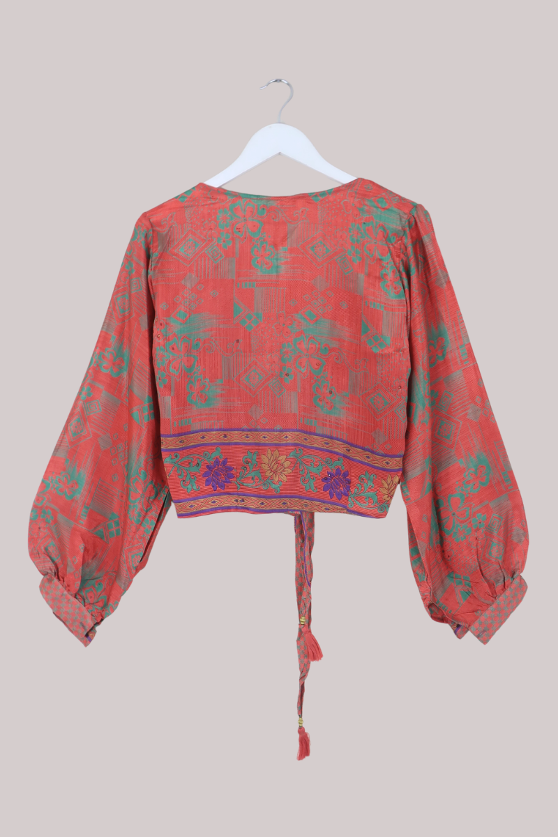 Lola Wrap Top in Rosemary Florals - Size L