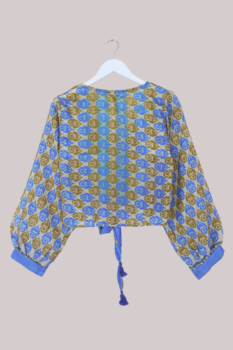 Lola Wrap Top in Sand Dune Florals - Size M