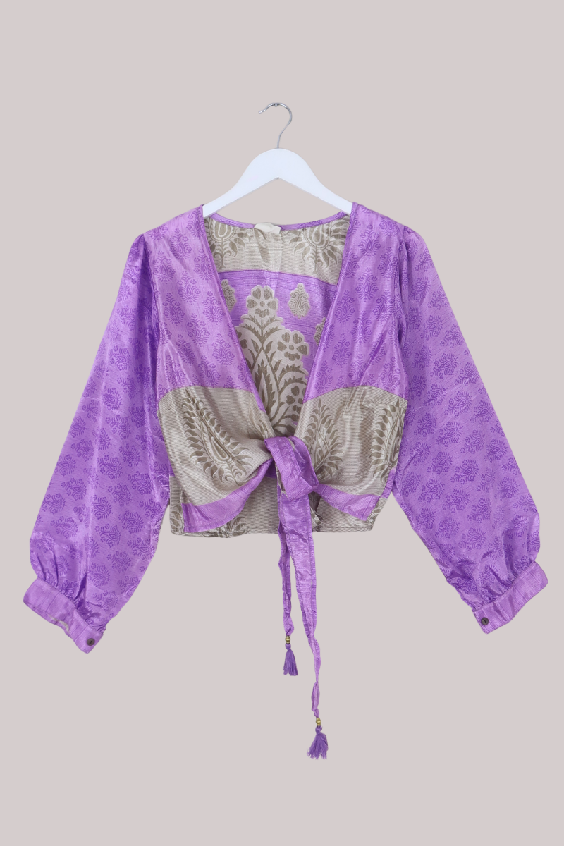 Lola Wrap Top in Shining Lavender - Size M