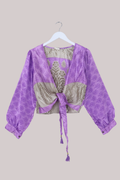 Lola Wrap Top in Shining Lavender - Size M