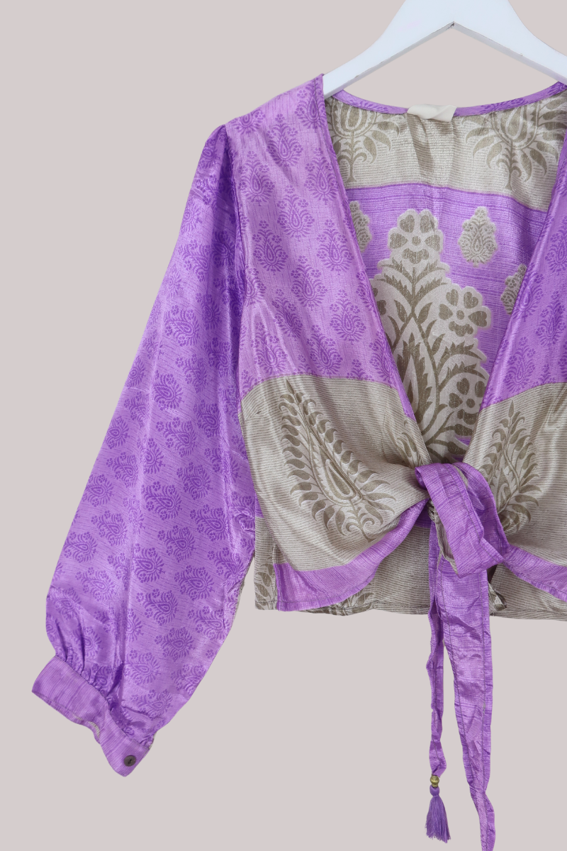Lola Wrap Top in Shining Lavender - Size M