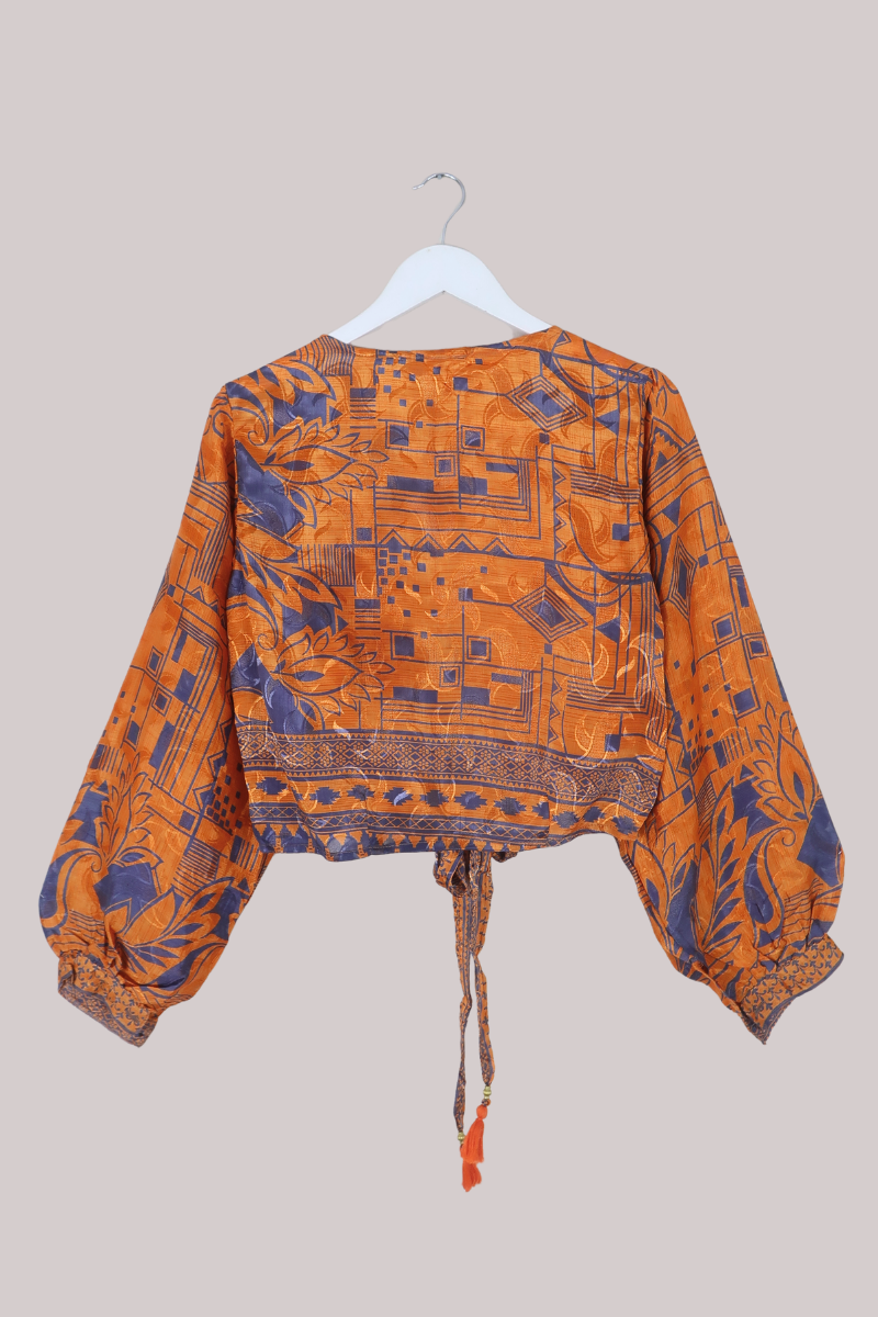 Lola Wrap Top in Spiced Orange - Size L