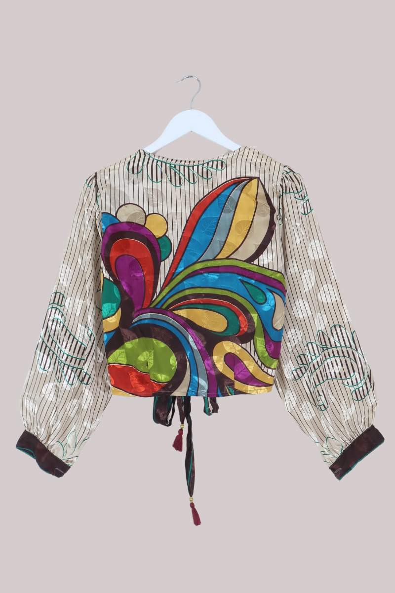 Lola Wrap Top in Stain Glass Paisley - Size M