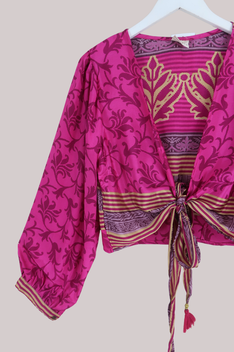 Lola Wrap Top in Sweet Mulberry - Size XL
