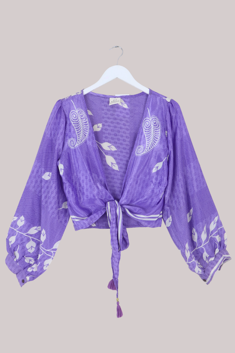 Lola Wrap Top in Wisteria Paisley - Size L