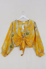 Lola Wrap Top - Golden Rose Bouquet - Size M/L by All About Audrey