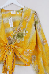Lola Wrap Top - Golden Rose Bouquet - Size M/L by All About Audrey