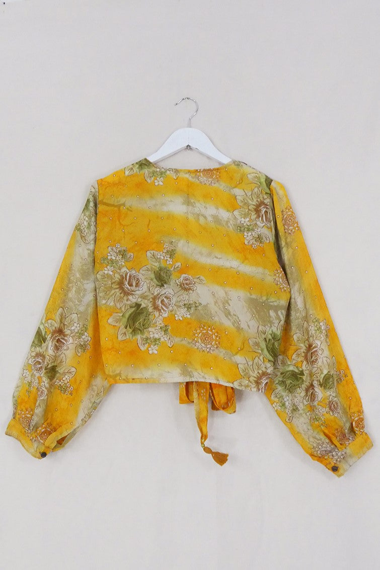 Lola Wrap Top - Golden Rose Bouquet - Size M/L by All About Audrey