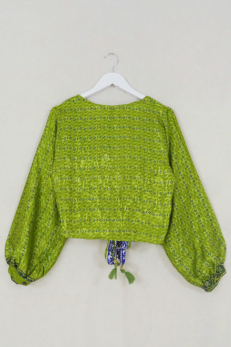 Lola Wrap Top - Forget-Me-Not Green - Size S/M by All About Audrey
