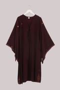 Cassidy Vintage Sheer Beaded Sari Gown in Bejeweled Burgundy