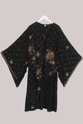 Cassidy Vintage Sheer Beaded Sari Gown in Embers At Night