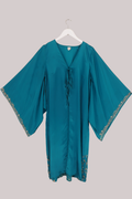 Cassidy Vintage Sheer Beaded Sari Gown in Golden Ocean