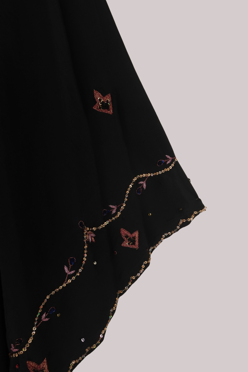 Cassidy Vintage Sheer Beaded Sari Gown in October Ivy