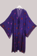 Cassidy Vintage Sheer Beaded Sari Gown in Purple Cosmos