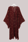 Cassidy Vintage Sheer Beaded Sari Gown in Shining Autumn Leaves