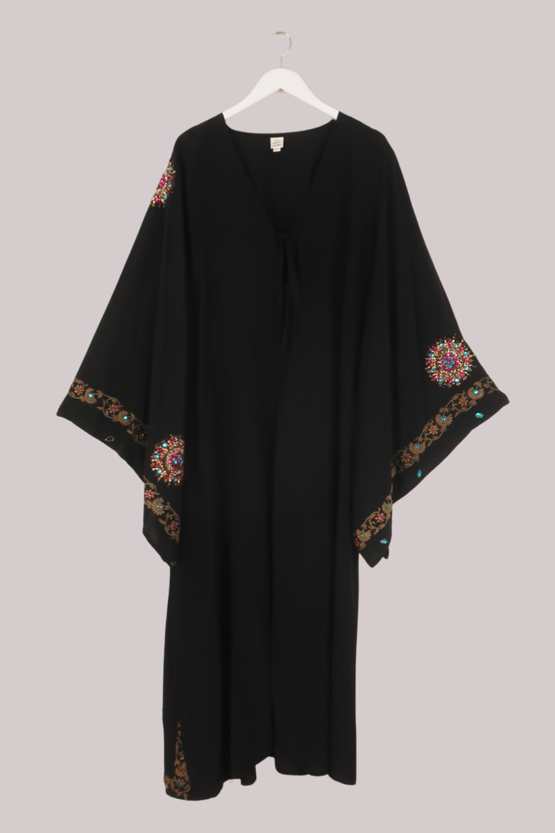 Cassidy Vintage Sheer Beaded Sari Gown in Sky Full Of Fireworks