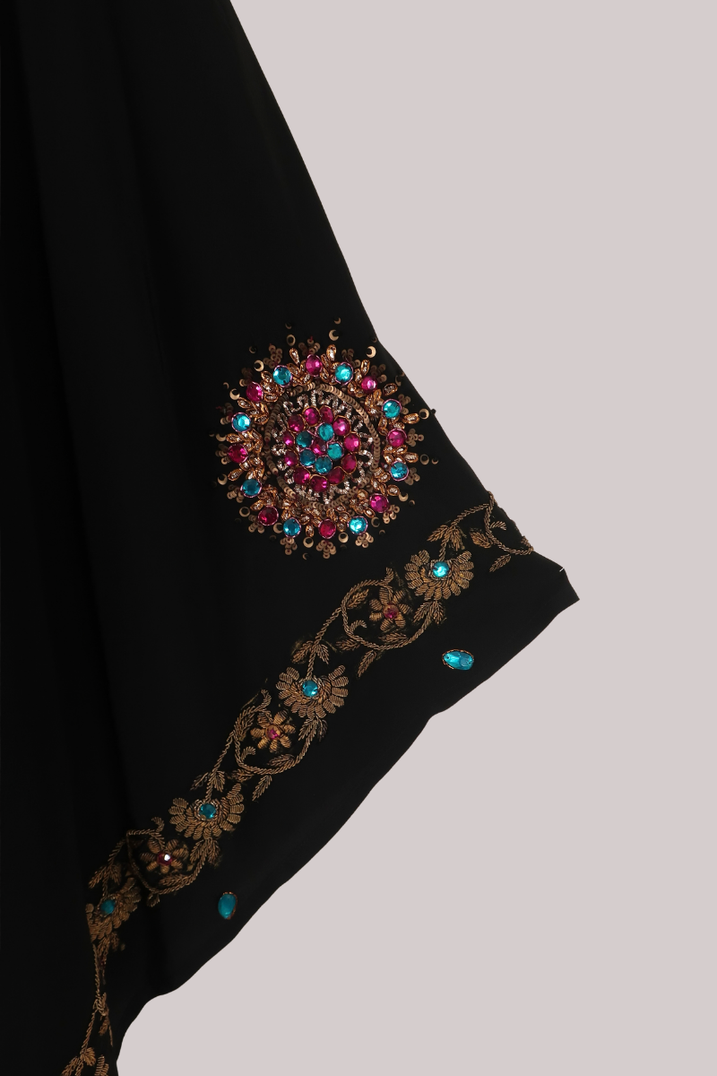 Cassidy Vintage Sheer Beaded Sari Gown in Sky Full Of Fireworks
