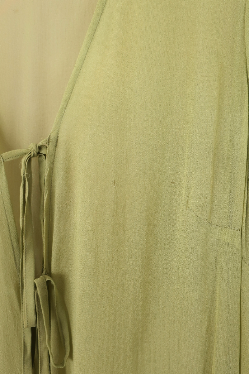 Cassidy Vintage Sheer Beaded Sari Gown in Tinkerbell Green