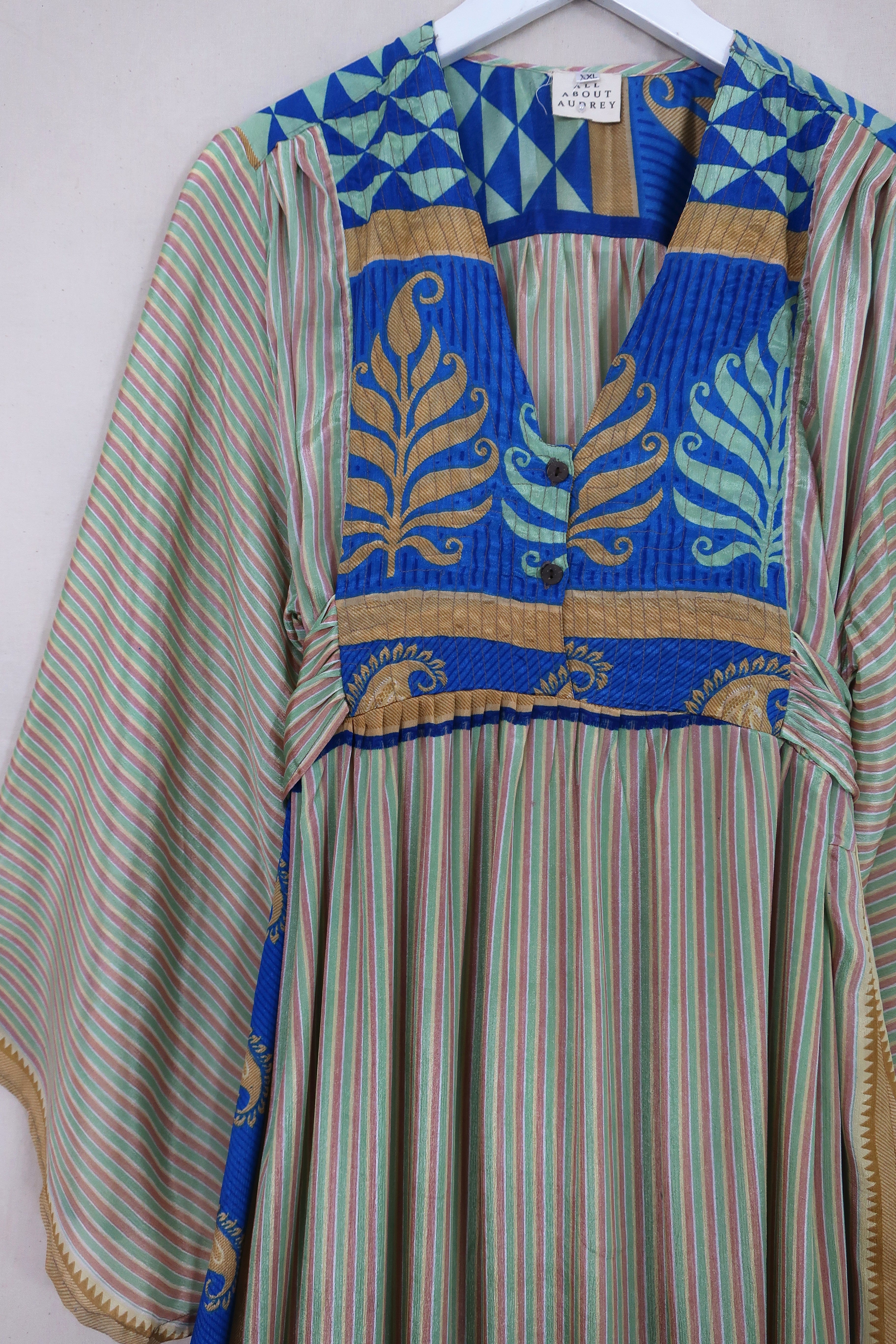 strapless open back dress Boho Maxi Dress | Pastel Pinstripe | S/M