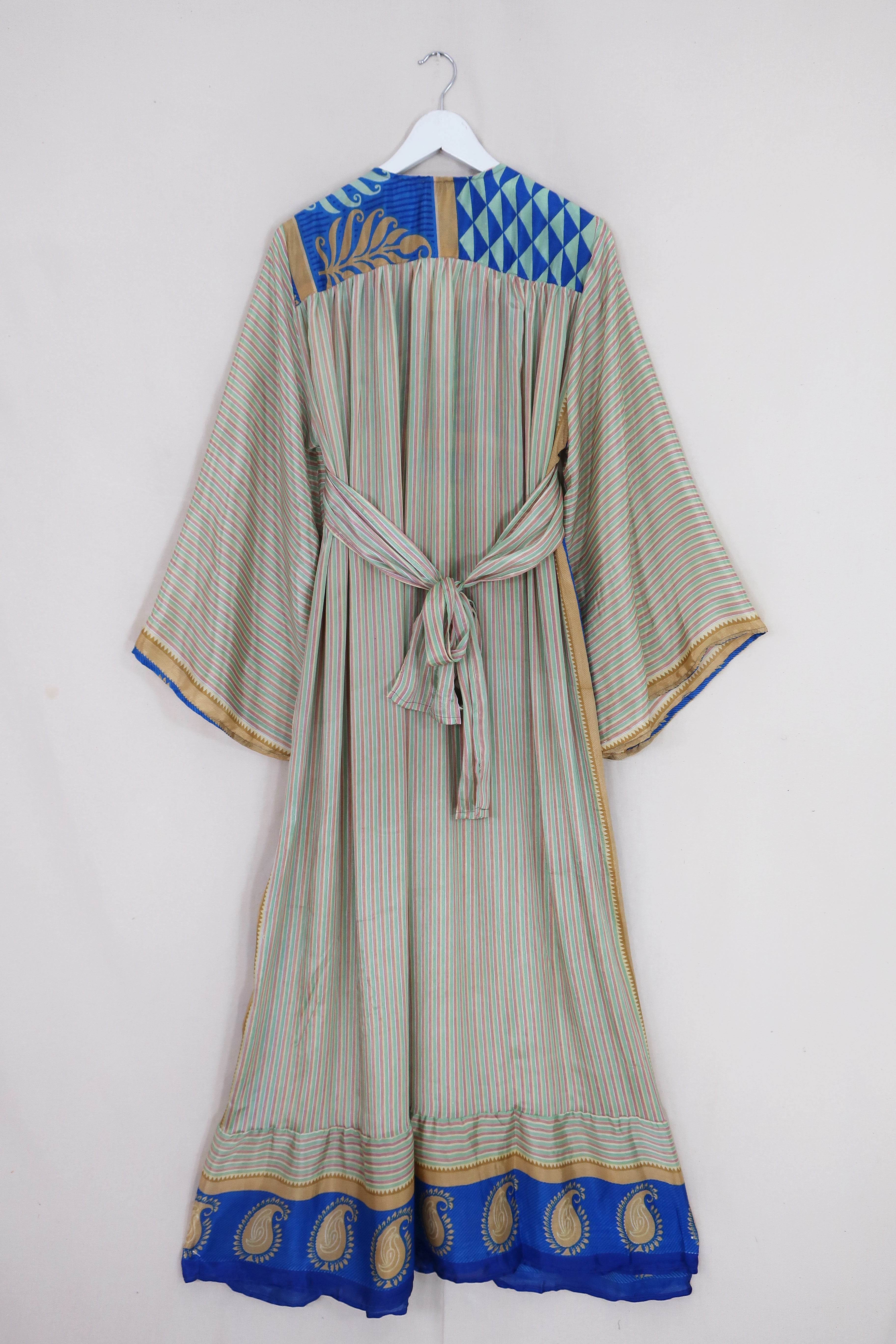 open lace back dress Boho Maxi Dress | Pastel Pinstripe | S/M