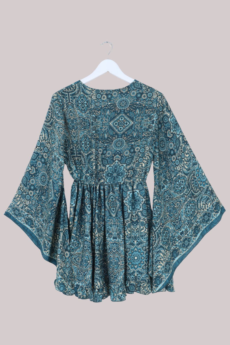 Pixie Babydoll Mini Dress in Simone Blue Mandala