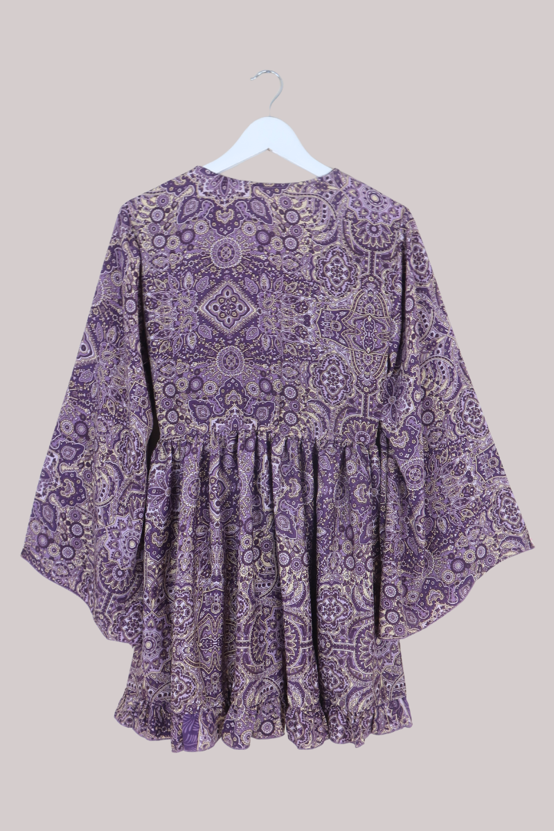 Pixie Babydoll Mini Dress in Joplin Purple Mandala