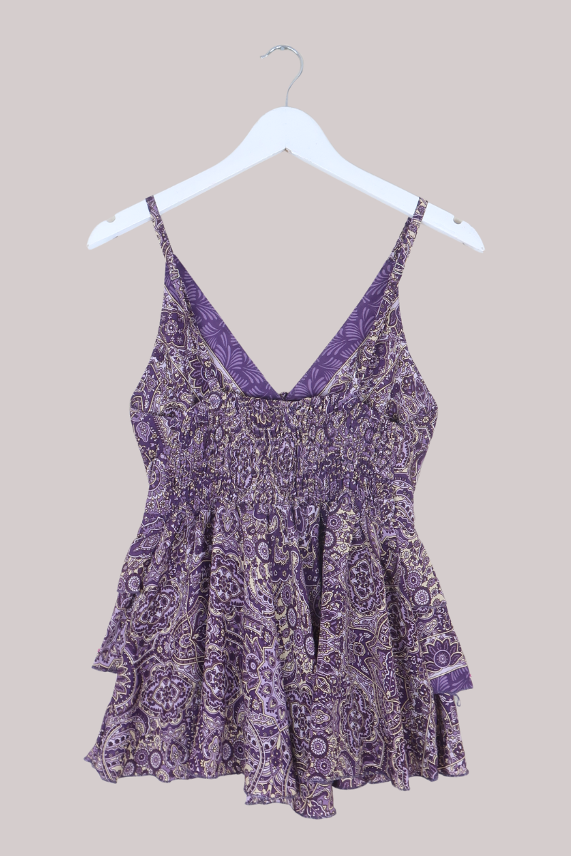 Celeste Babydoll Cami Top in Joplin Purple Mandala