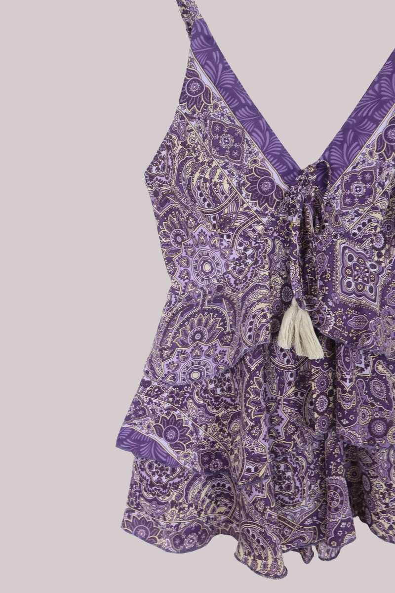 Celeste Babydoll Cami Top in Joplin Purple Mandala