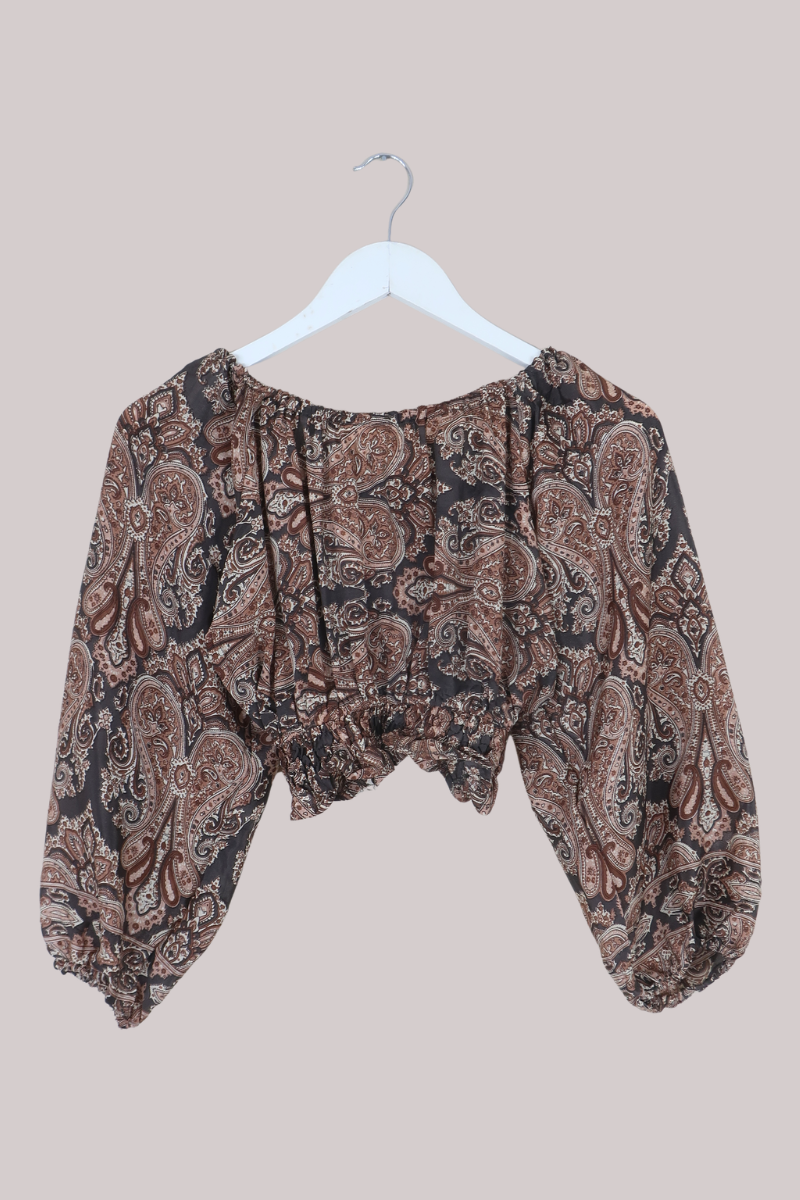 Libra Crop Top in Fitzgerald Bronze Mandala Paisley