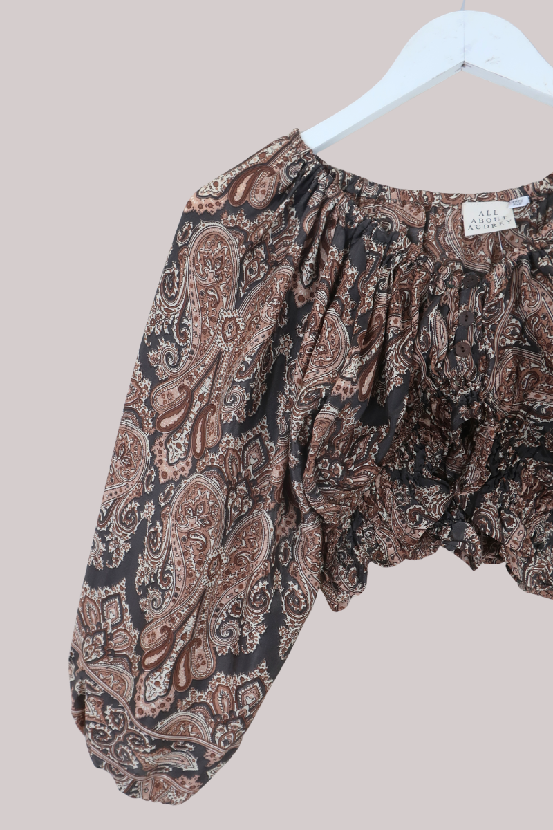 Libra Crop Top in Fitzgerald Bronze Mandala Paisley