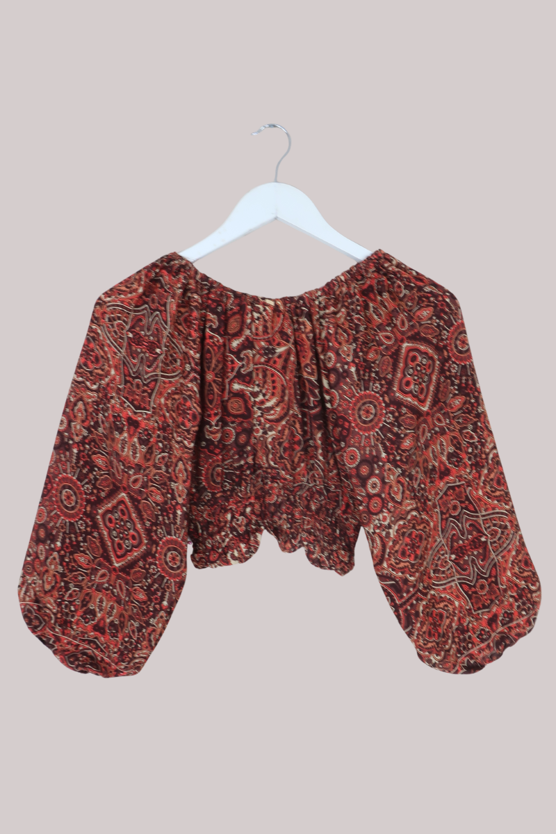 Libra Crop Top in Bowie Red Mandala