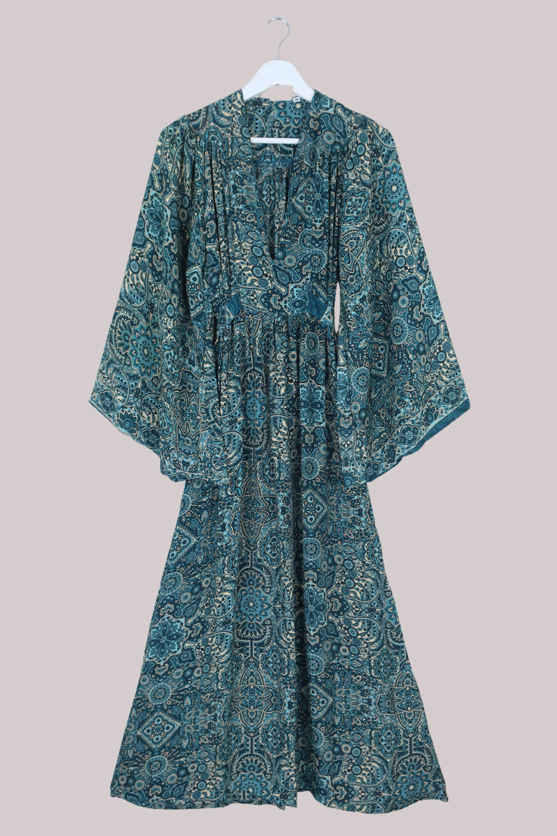 Stevie Maxi Dress in Simone Blue Mandala