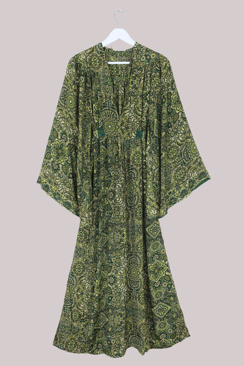 Stevie Maxi Dress in Coltrane Green Mandala