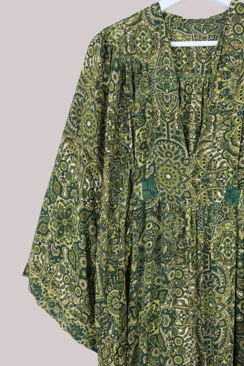 Stevie Maxi Dress in Coltrane Green Mandala